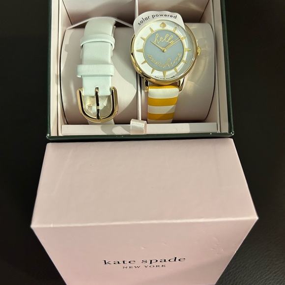 kate spade Yellow and White Striped Women's Watch